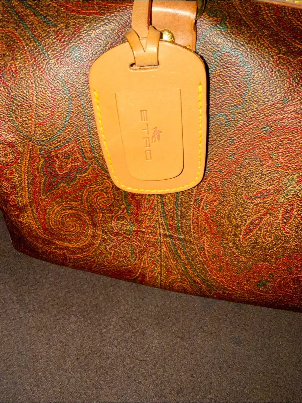 Etro Brown Paisley Leather-Trim Satchel with Wallet